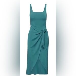 Aritzia Wilfred Saturn Wrap Midi Dress - Teal Size M